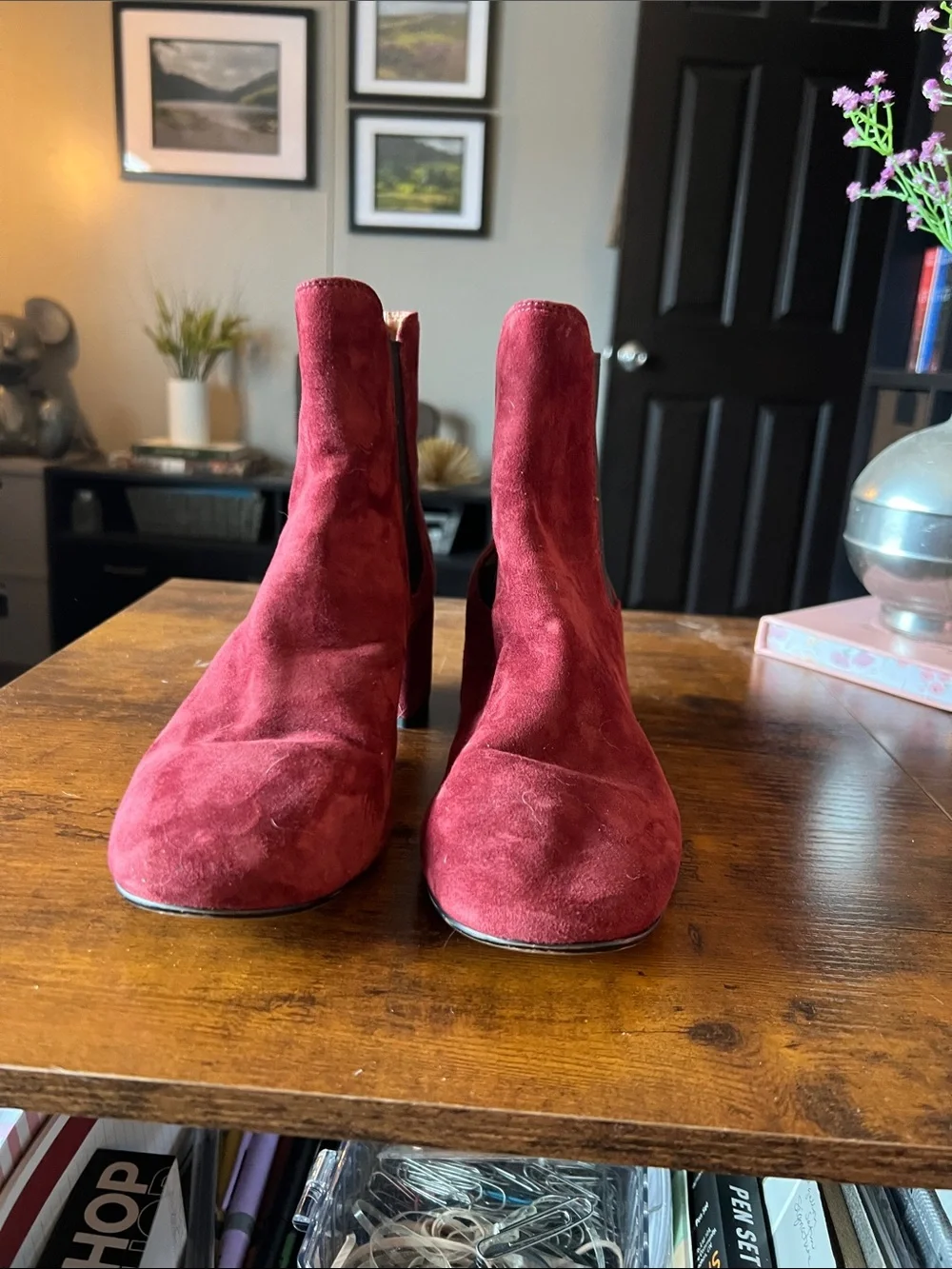 Coach Burgundy Suede Bootie